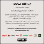 🌟 4 Immediate Local Hiring Opportunities at SWiSH Group Kuwait 2025