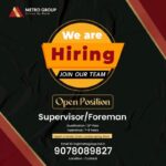 🚧 1 Powerful Supervisor/Foreman Job Opportunity at Metro Group Cuttack 2025