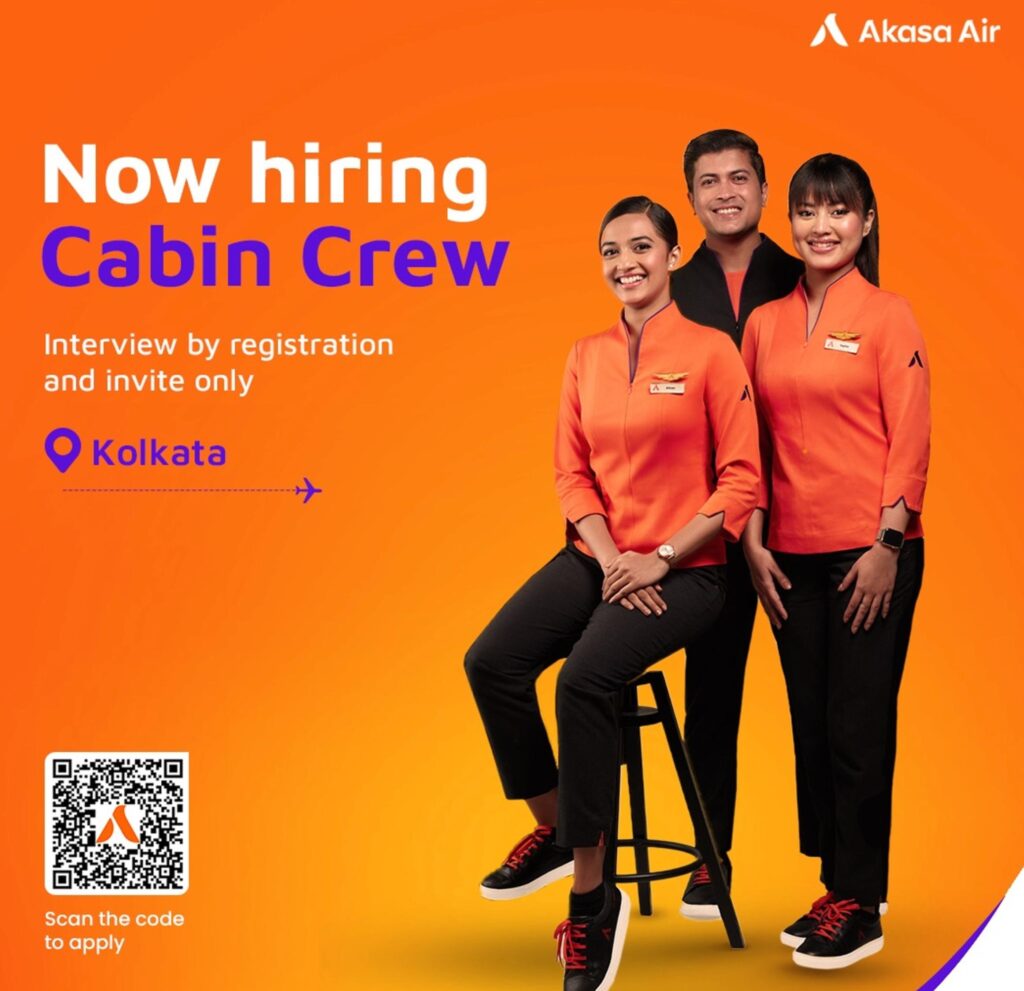 Cabin Crew Jobs in Kolkata 2025 – Join Akasa Air’s Latest Hiring Drive | Deadline 13 June