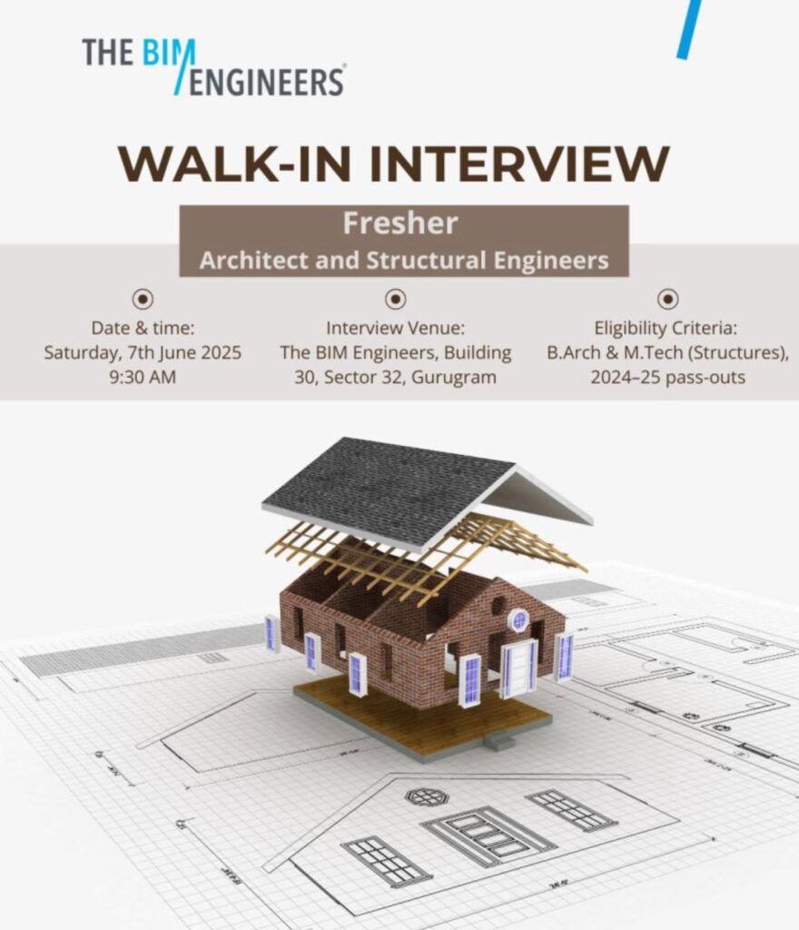 The BIM Engineers Hiring Freshers – Walk-In Interview on 7th June 2025 | Apply Now