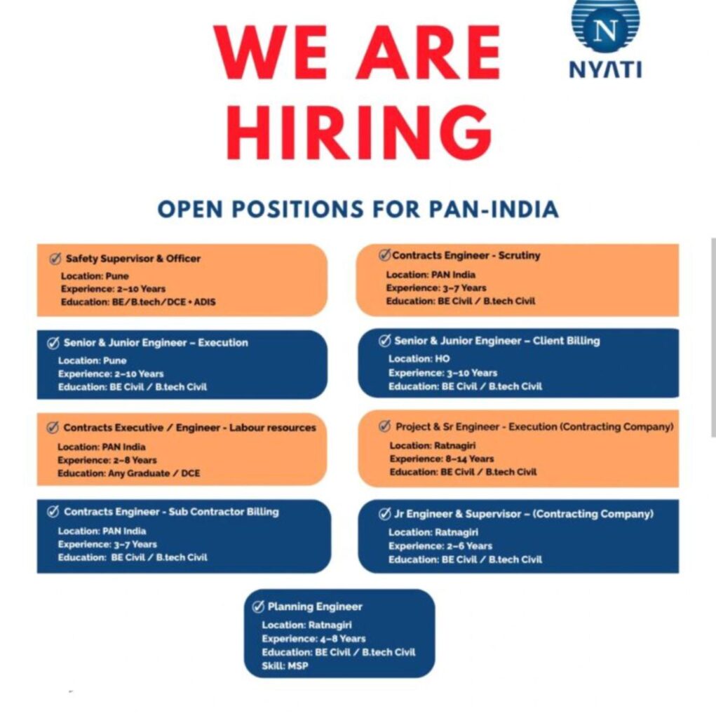 High Paying Civil Engineering Jobs India 2025 - Join Nyati Group Careers Hiring Now
