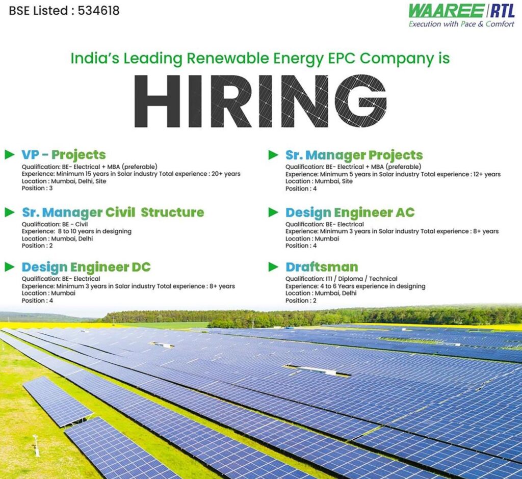 Waaree Renewable Technologies Jobs 2025 – Launch Your Career in India’s Solar Revolution