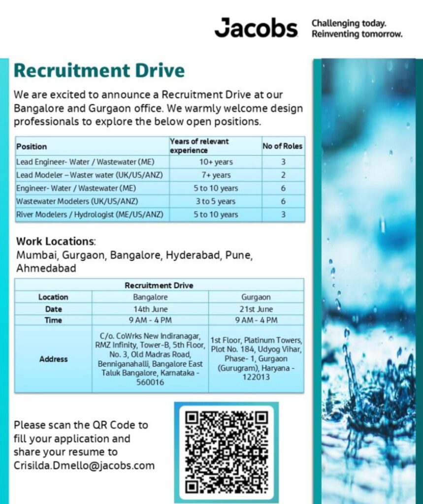 Job Seeker Career Services 2025: Jacobs Engineering Recruitment Drive in India | 14 June