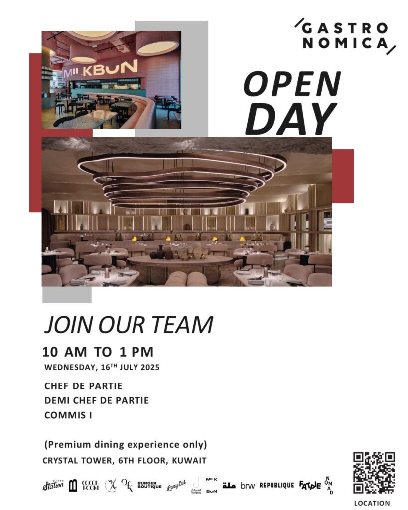 📍 Gastronomica Chef Job Vacancies Kuwait 2025 – July 16 Open Day at Crystal Tower