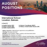 🏫 H1: Exciting International School Bahrain Teaching Jobs August 2025