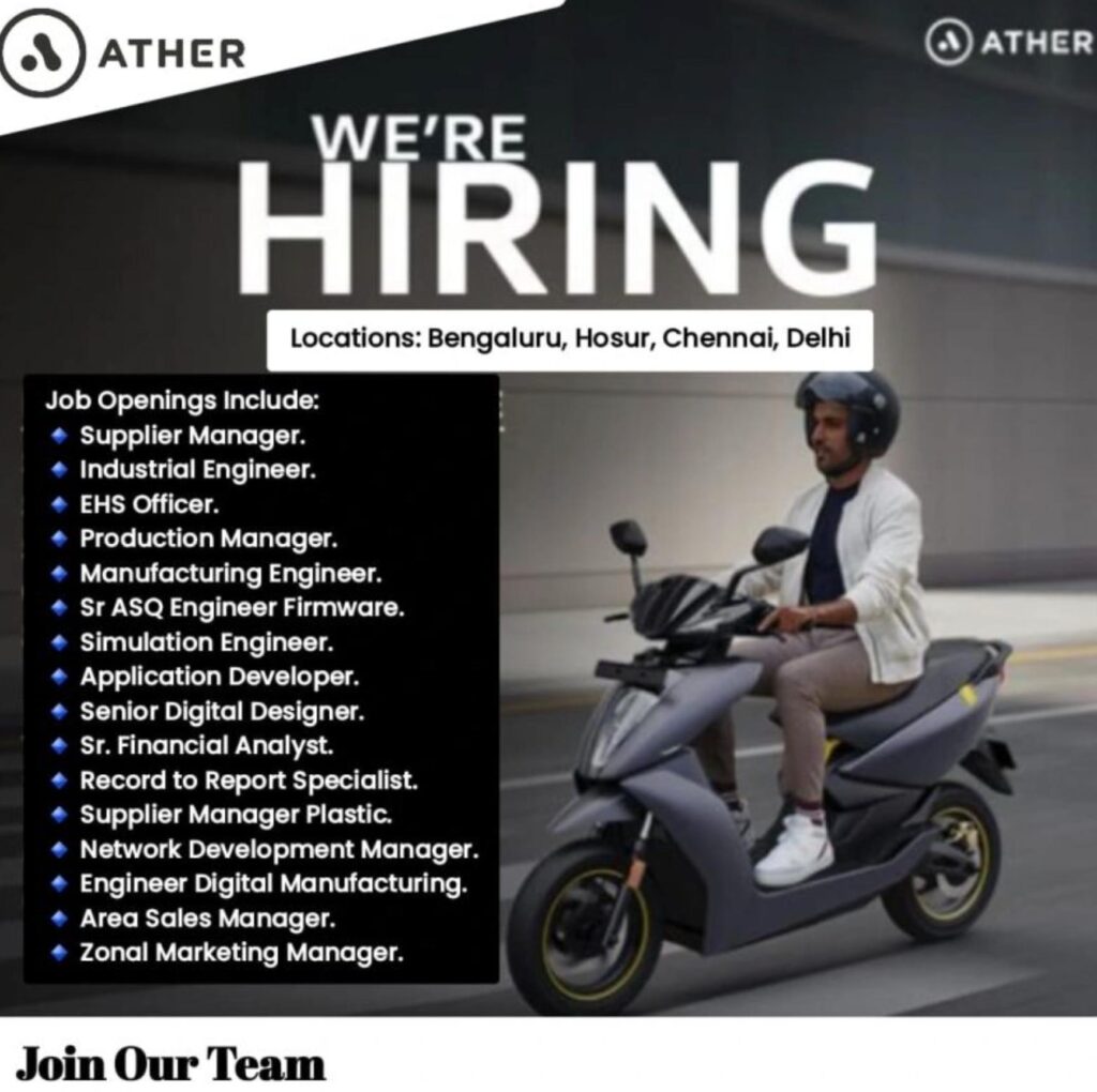 Ather Energy Jobs 2025 – High-Growth EV Careers in India Await!