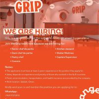 OMAN, Salalah Grip Authentic American Smash Burger Place Hiring Following Positions in Jan 2025.
