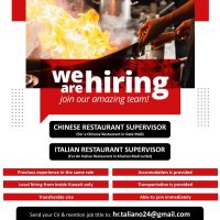 Kuwait A Well Reputed Chain of Restaurants is Hiring Following Positions in Feb 2025