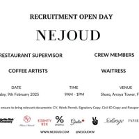 Kuwait Nejoud Restaurant Management Company Recruitment Open Day on Sunday 9th Feb-2025 Time:9am to 1pm
