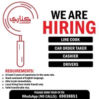 KUWAIT CANARY RESTAURANT IS HIRING Following Vacancies on Jan 2025.