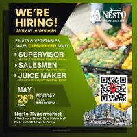 exciting careers at nesto hypermarket uae – walk-In for sales roles on 26 may 2025
