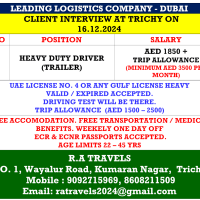 DUBAI LEADING LOGISTICS COMPANY CLIENT INTERVIEW AT TRICHY ON 16.12.2024