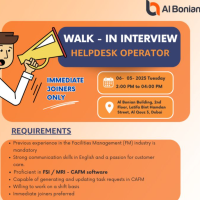 helpdesk operator jobs dubai – join al bonian fm walk-In interview | may 6, 2025