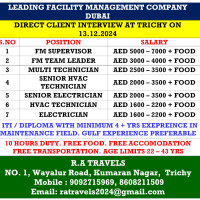 Dubai Facility Management Company Client Interview at Trichy on 13.12.2024