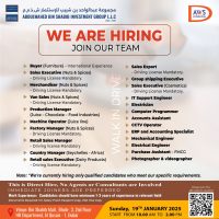 Dubai Abdulwahed Bin Shabib Investment Group L.L.C Walk-in-Drive on Sunday, 19th January 2025 From 10:00 AM - 2:00 PM