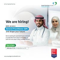 Saudi German Health Careers KSA Hiring a General Practitioners (GP) Jan 2025