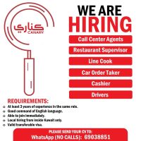 KUWAIT CANARI RESTAURANT HIRING FOLLOWING VACANCIES JAN 2025