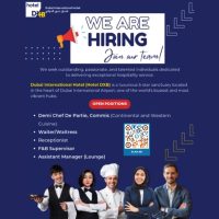 Dubai International Hotel Hiring Following Positions Jan 2025